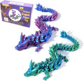 2PCS 12" 3D Printed Dragon, 3D Animals, 3D Fidget Toy, Autism Toys, 3D Dragon, 3D Printing Dragon for Home Office Decor Executive Desk Toys